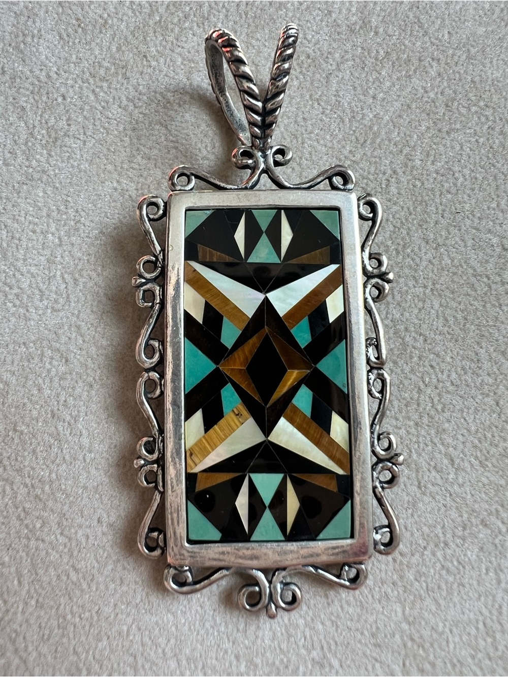 Carolyn Pollack Reversible Inlay Pendant Nexklace